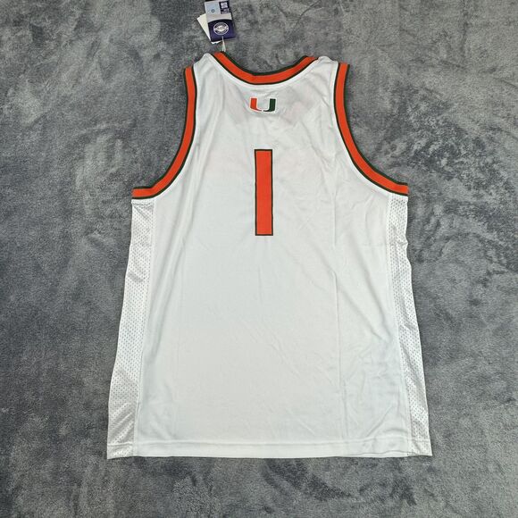Miami Hurricanes Jersey Mens Large NCAA Basketball Adidas College Shirt - Picture 7 of 13